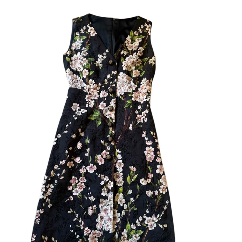 Dolce & Gabbana Black Floral Cherry Blossom Jacquard Sleeveless Mini Dress - IT - Picture 11 of 13